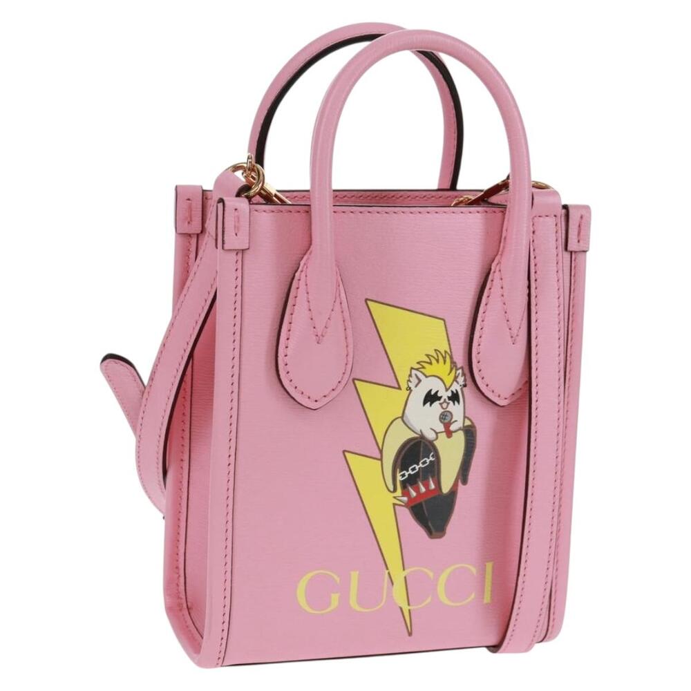 Gucci Hand Bag Leather 2Way Pink Gold #359429G56B